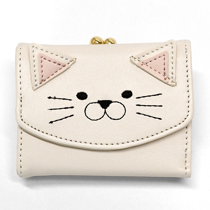 小学生 中学生 高校生 子供 子供用 子ども こども キッズ 女の子 女子 猫 ねこ ネコ 財布 猫柄 白猫 黒猫 がま口 ミニ財布 ミニウォレット 三つ折り財布 可愛い |  | 01