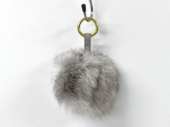 バッグチャーム ファーチャーム リアル フォックス ファー リング