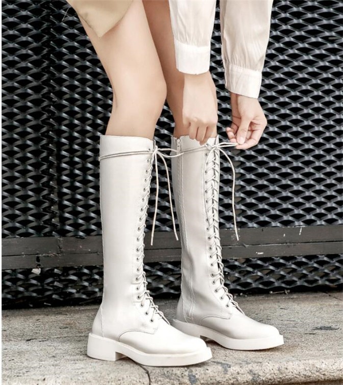 日本割 長靴 レディース ロングブーツ ワークブーツ ミリタリー ロング 秋 紐 冬 シューズ 靴 ネット買蔵 Ssl Daikyogo Or Jp