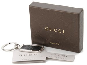 正規品 美品 グッチ シマライン キーホルダー キーリング 袋付【M12996】 グッチ(GUCCI) キーケース シマ メンズキーケース・キーカバー