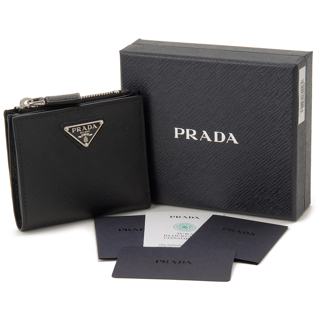 PRADA プラダ 財布　二つ折り　ブルーとイエローバイカラー 折り財布 限定でセール価格とします