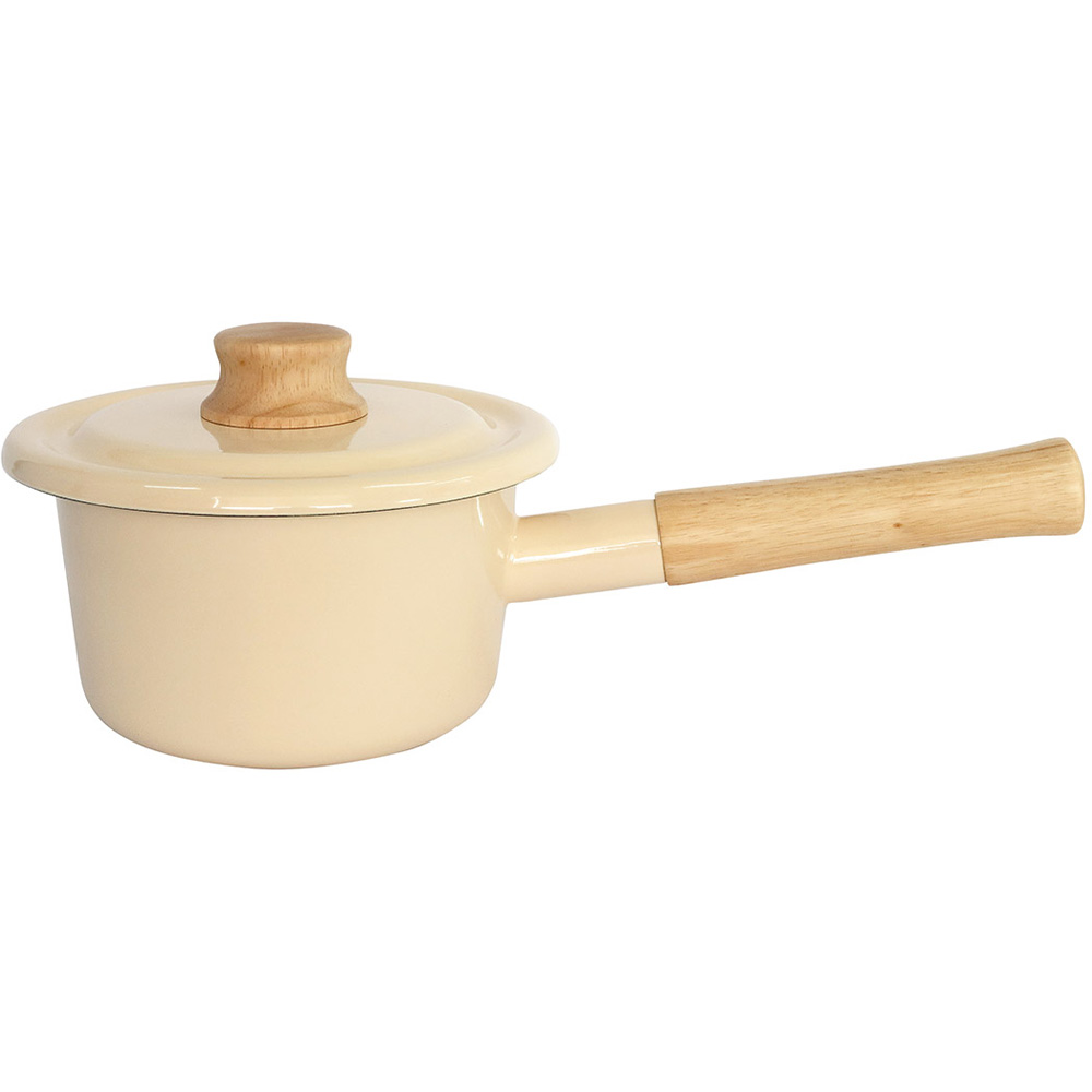 富士ホーロー ミルクパン 片手鍋 ホーロー鍋 蓋付き フタ 直火対応 IH