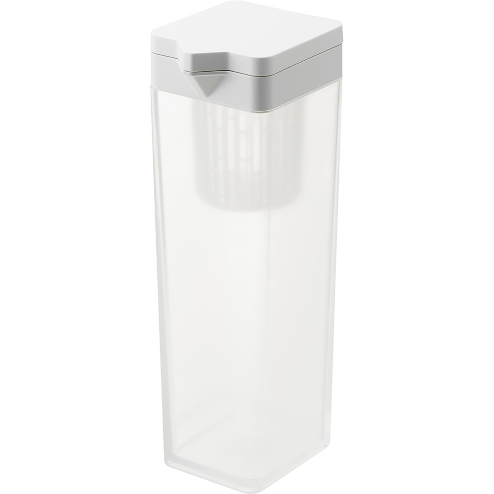 山崎実業 tower 倒して置ける冷水筒 タワー ティーバッグ入れ付き 1.2L 横置き プラスチック おしゃれ 麦茶ポット 水差し ピッチャー フィルター | tower | 01