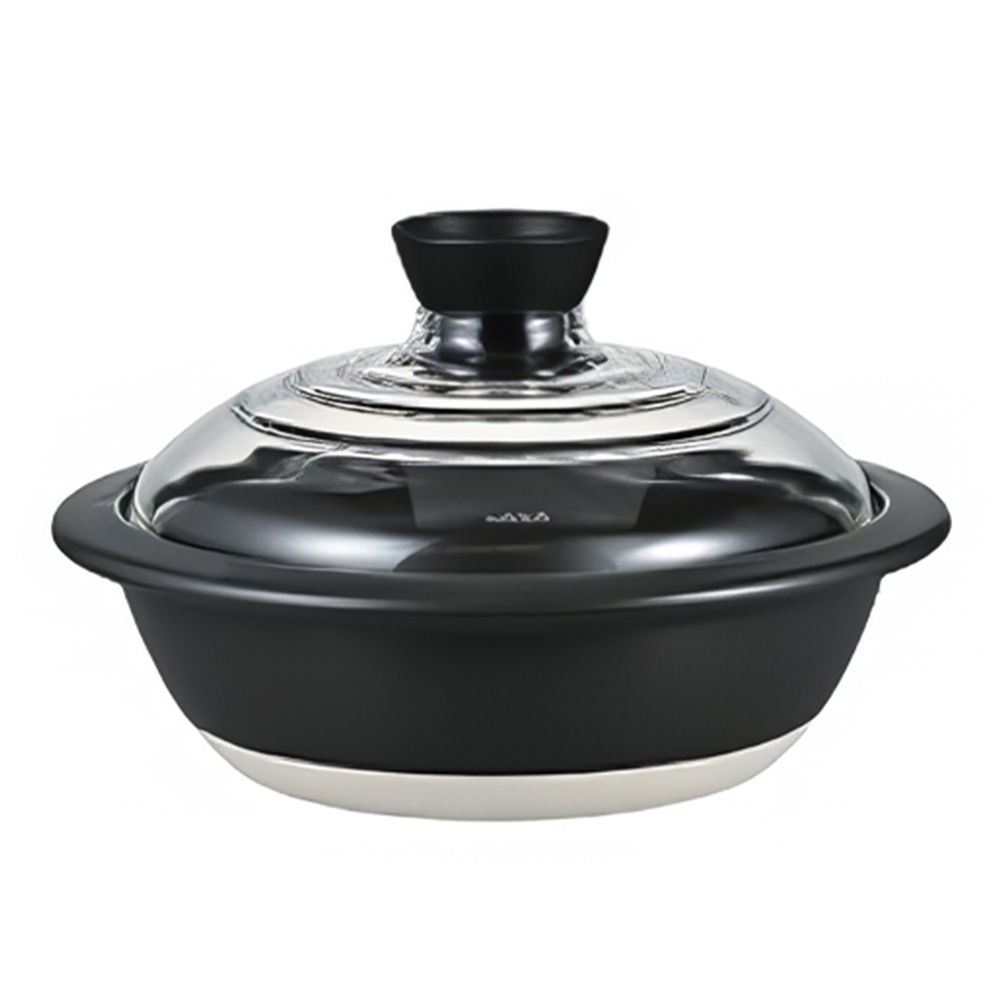 HARIO（ハリオ） 土鍋 8号 フタがガラスの土鍋 ガス火 直火対応 ガラス