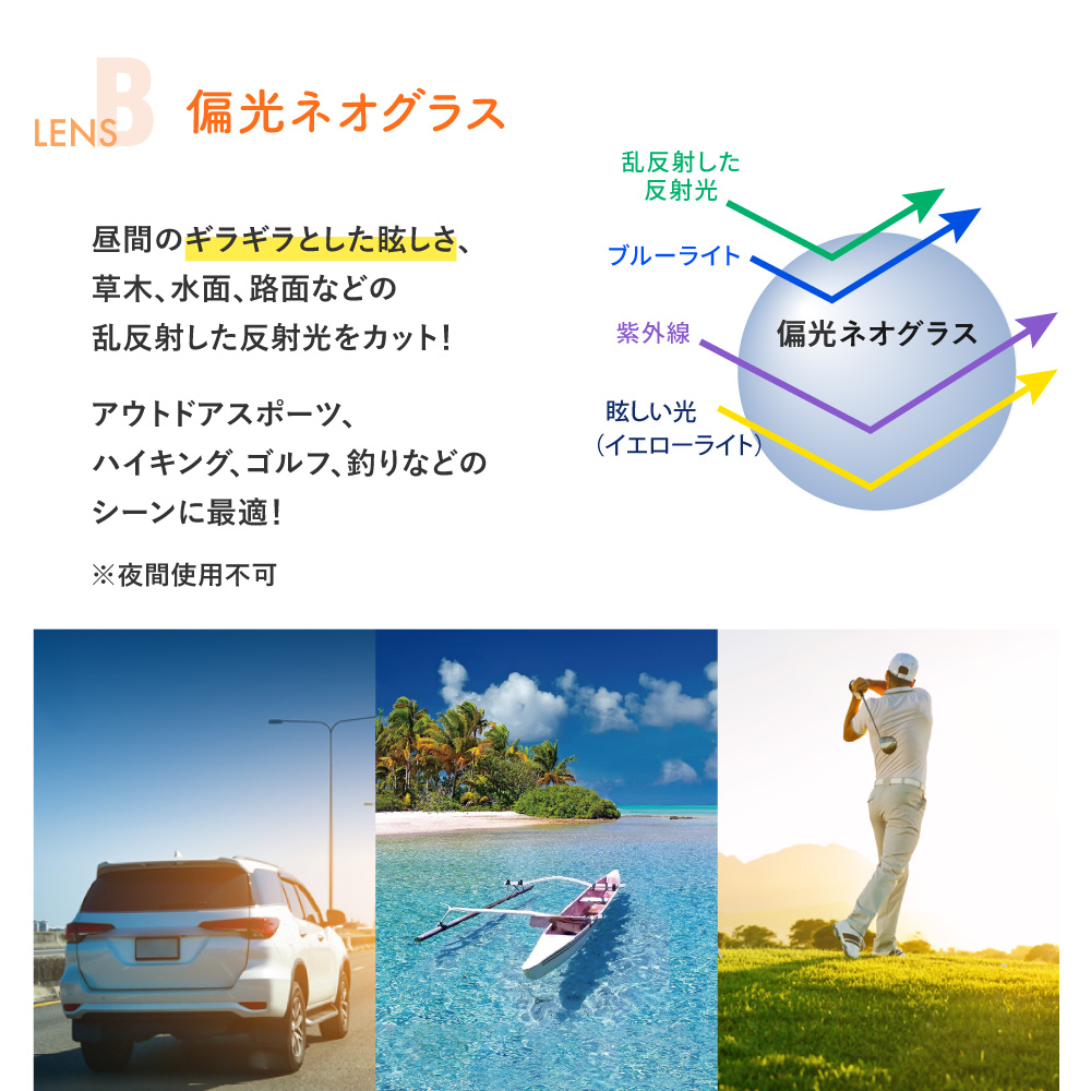 ネオコントラスト 偏光 ZST002 スポーツサングラス 夜間 運転