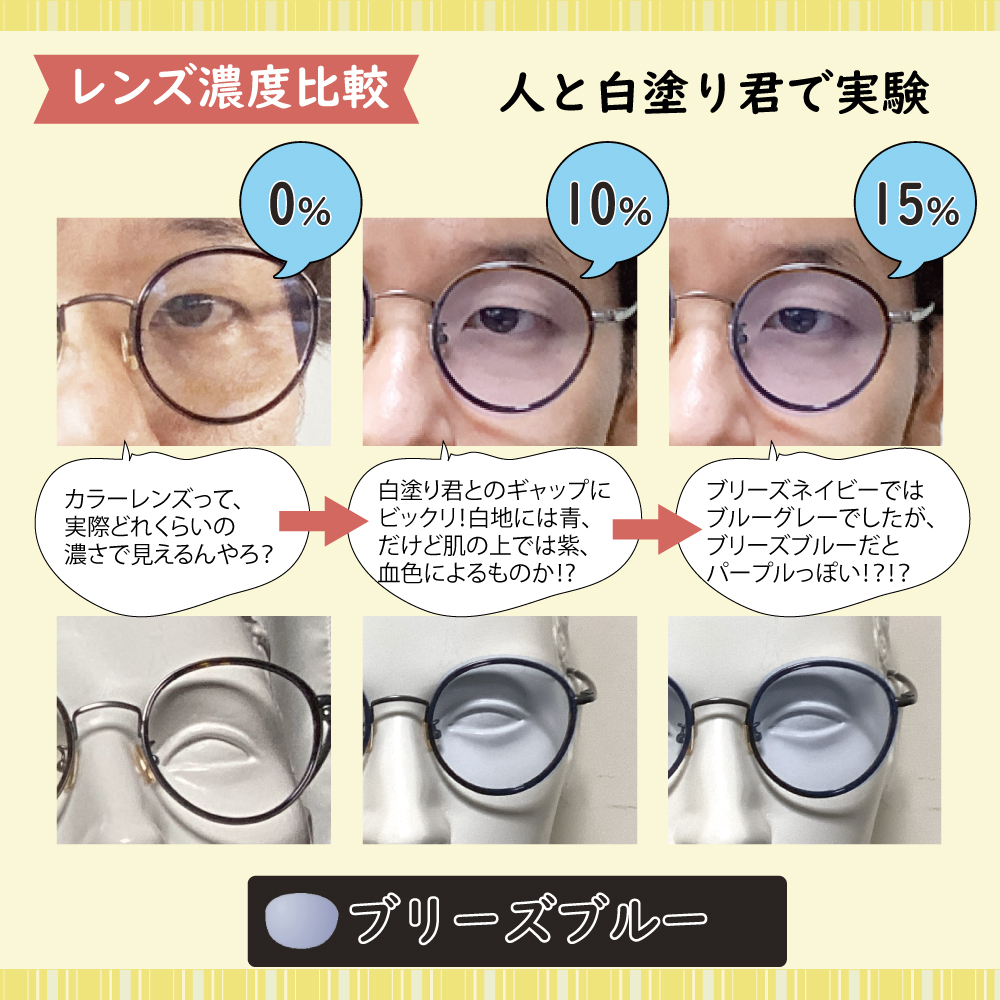 カラーレンズ 濃度15％ SABA-GLA 5044 メンズ レディース ウェリントン