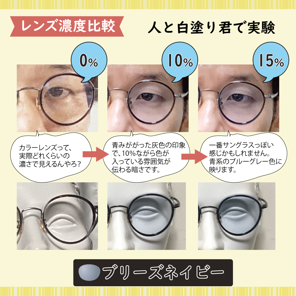 カラーレンズ 濃度15％ GLADELI 5044 メンズ レディース ウェリントン