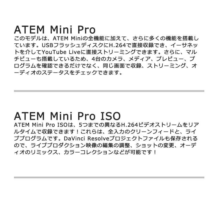 Blackmagic Design ATEM Mini ライブプロダクションスイッチャー