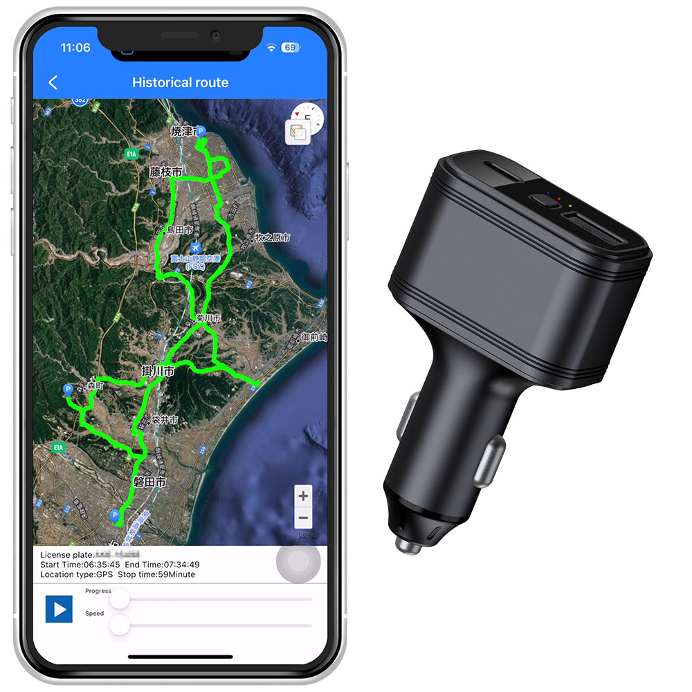 1年プラン GPS 発信機 リアルタイム 追跡 小型 浮気調査 勤怠管理 車両取付 スマホアプリ ロガー 車載 シガーソケット USB出力ポート  カーチャージャー : cc-gps-2 : Sachiダイレクト - 通販 - Yahoo!ショッピング