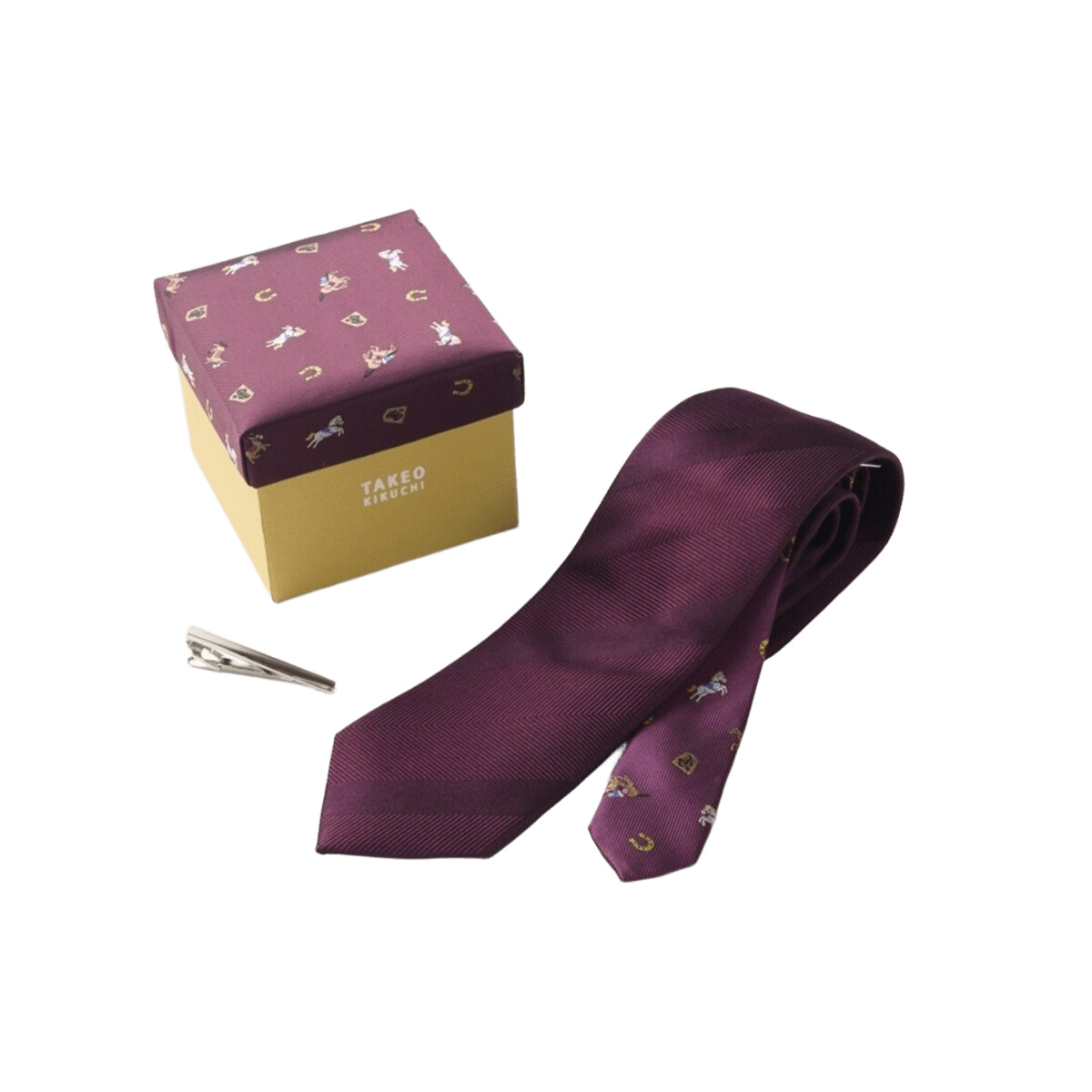 TAKEO KIKUCHI（タケオキクチ） ネクタイ タイバーBOXセット 馬 干支