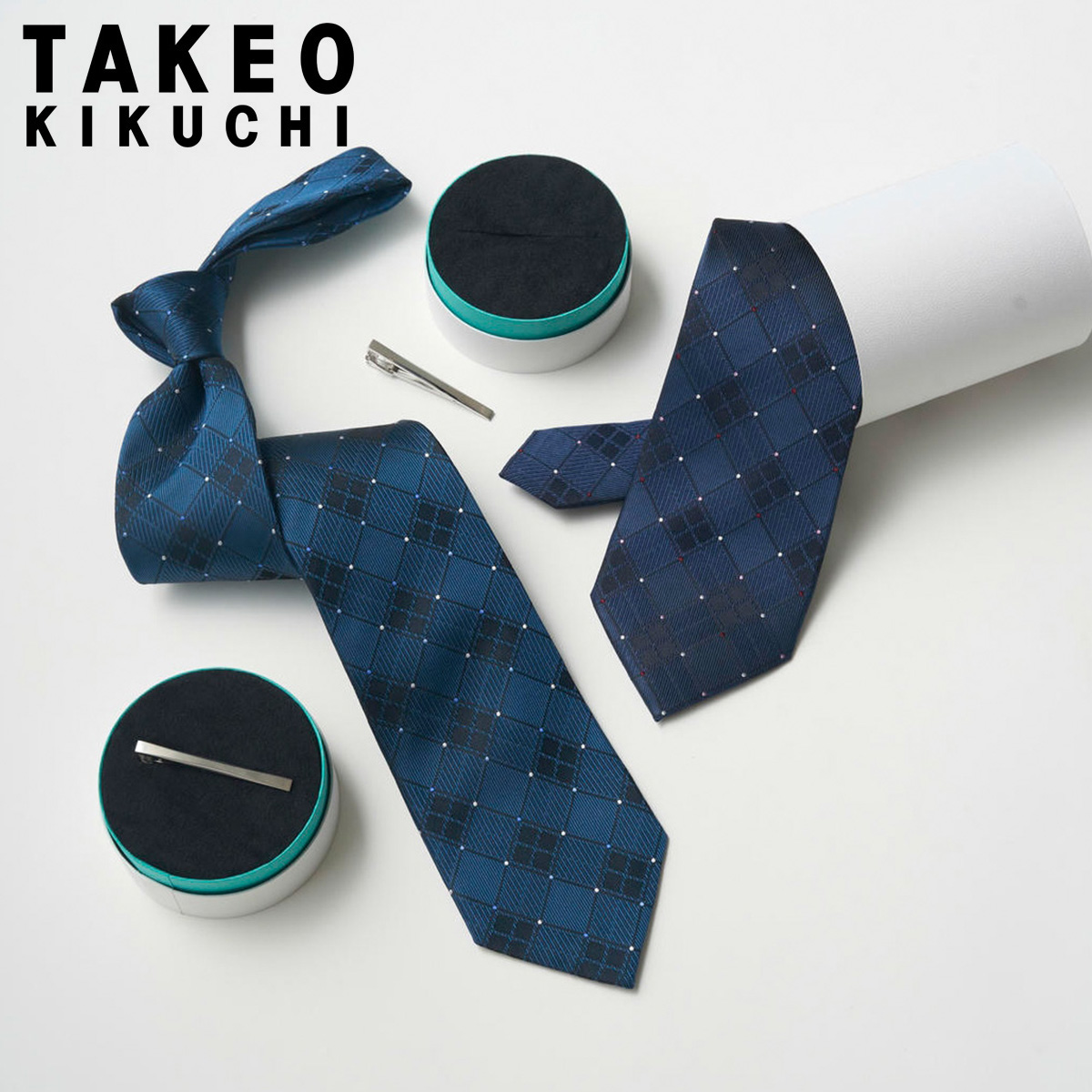 TAKEO KIKUCHI（タケオキクチ） ネクタイ タイバー付き シリンダーBOX