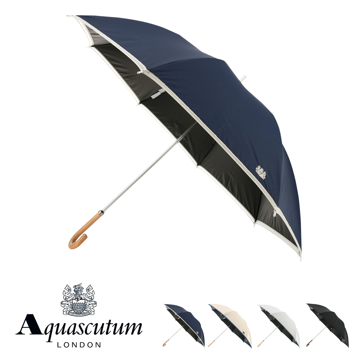 アクアスキュータム 長傘 レディース 1AQ 11062-62 日本製 Aquascutum 晴雨兼用 雨傘 日傘 UVカット 遮光 遮熱 無地