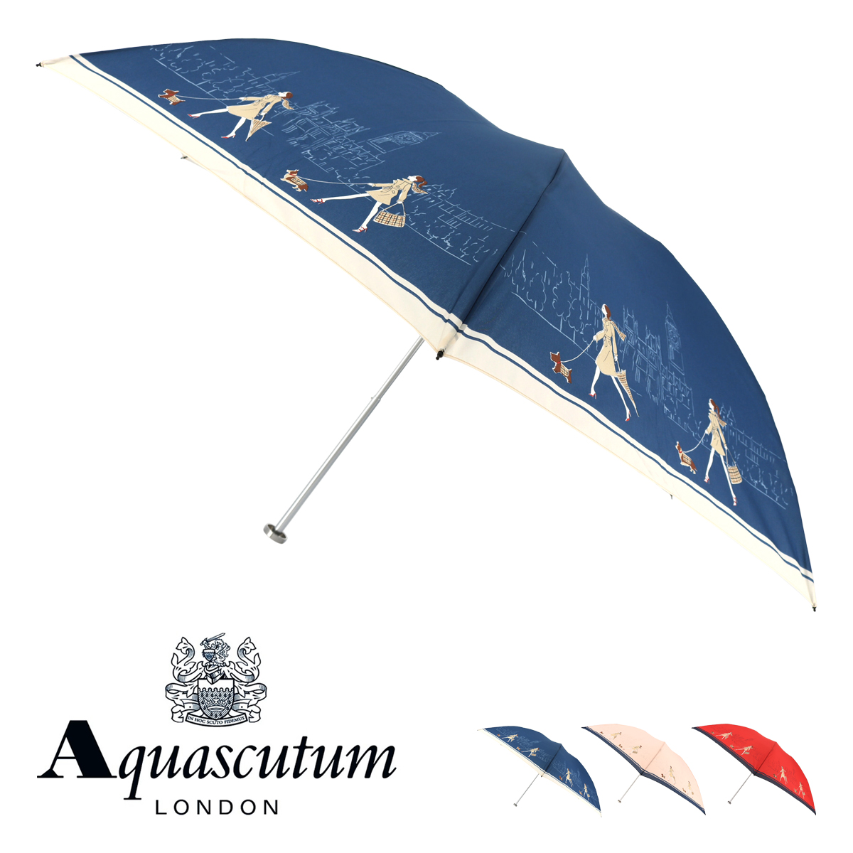アクアスキュータム 折りたたみ傘 レディース 17756 日本製 Aquascutum 雨傘 UVカット