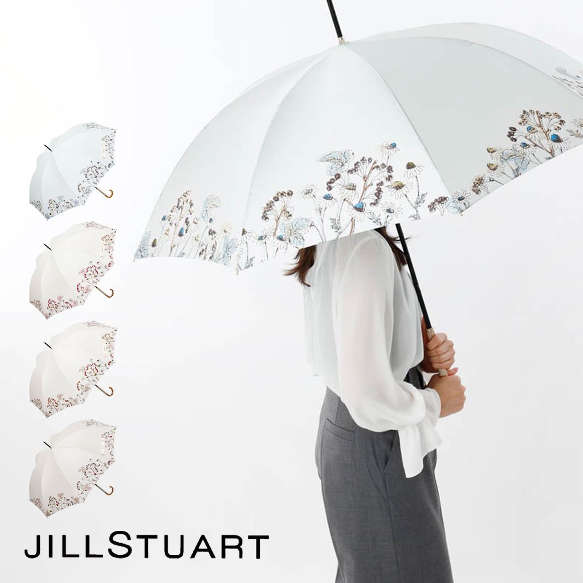 JILL STUART（ジルスチュアート） 長傘 ボタニカルプリント雨傘 傘