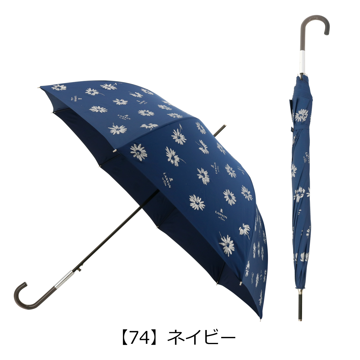 ランバンオンブルー 長傘 ジャンプ式 レディース ウーリーサテン グリッタープリント 21-084-10747-00 LANVIN en Bleu  ｜雨傘 耐風 花柄 ラメ :21-084-10747-00:サックスバーYahoo!店 - 通販 - Yahoo!ショッピング