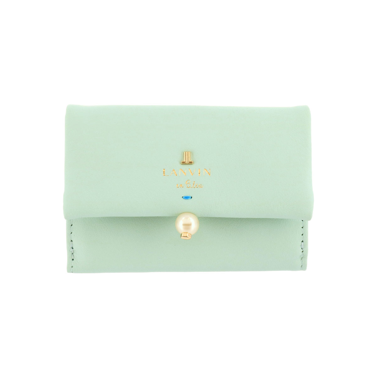 ランバン オン ブルー シャペル 薄マチ口金長財布 ミント がま口 大容量 新品 ランバン オン ブルー LANVIN en Bleu シャペル 薄マチ口金長