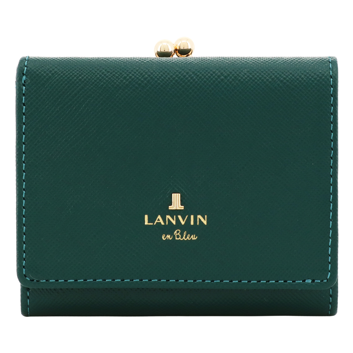 LANVIN en Bleu ランバンオンブルー 三つ折り財布 がま口 本革