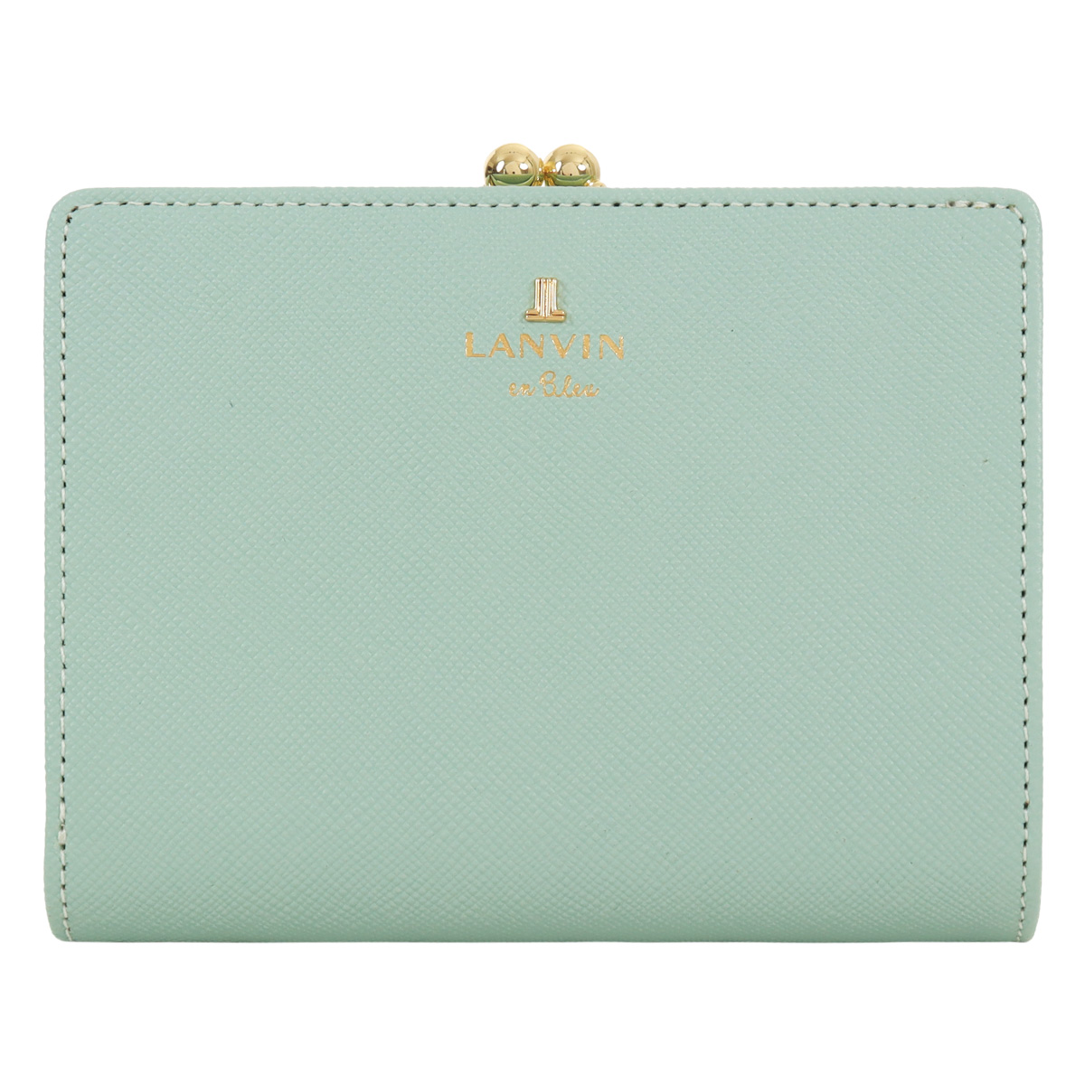 LANVIN en Bleu ランバンオンブルー 二つ折り財布 がま口 本革