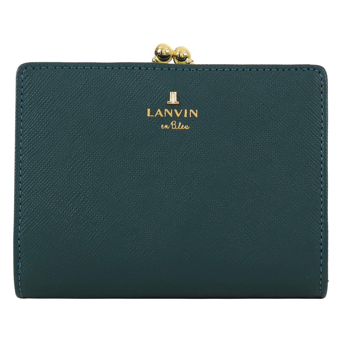 LANVIN en Bleu ランバンオンブルー 二つ折り財布 がま口 本革