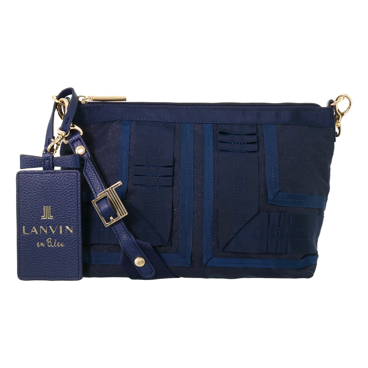 ランバンオンブルー ショルダーバッグ レディース ミエル 483340 LANVIN en Bleu ラメ パスケース付き｜sacsbar｜03