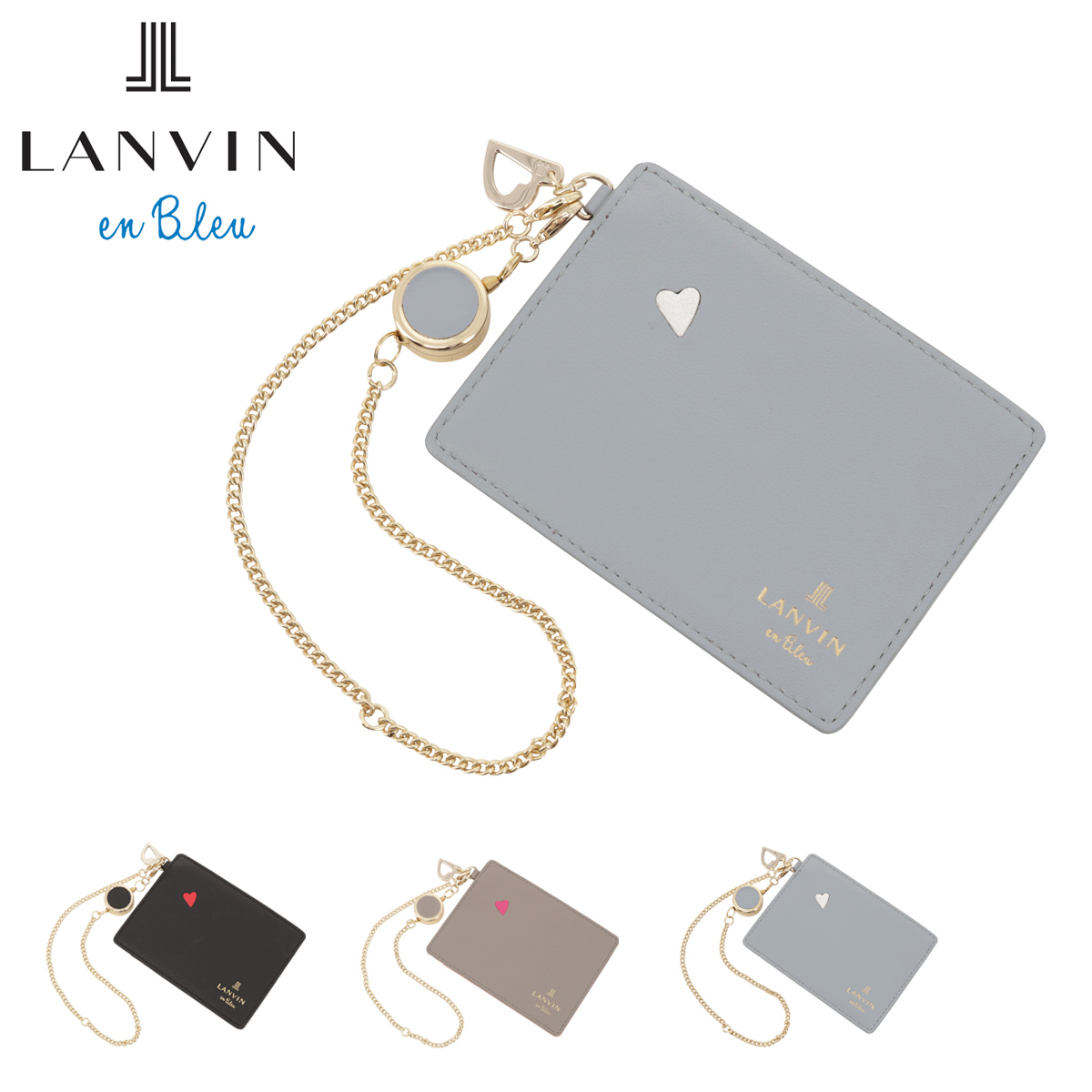 国内発送**LANVIN en Bleu** カルラ リール付きパスケース LANVIN en Bleu ランバンオンブルー パスケース 定期入れ リール