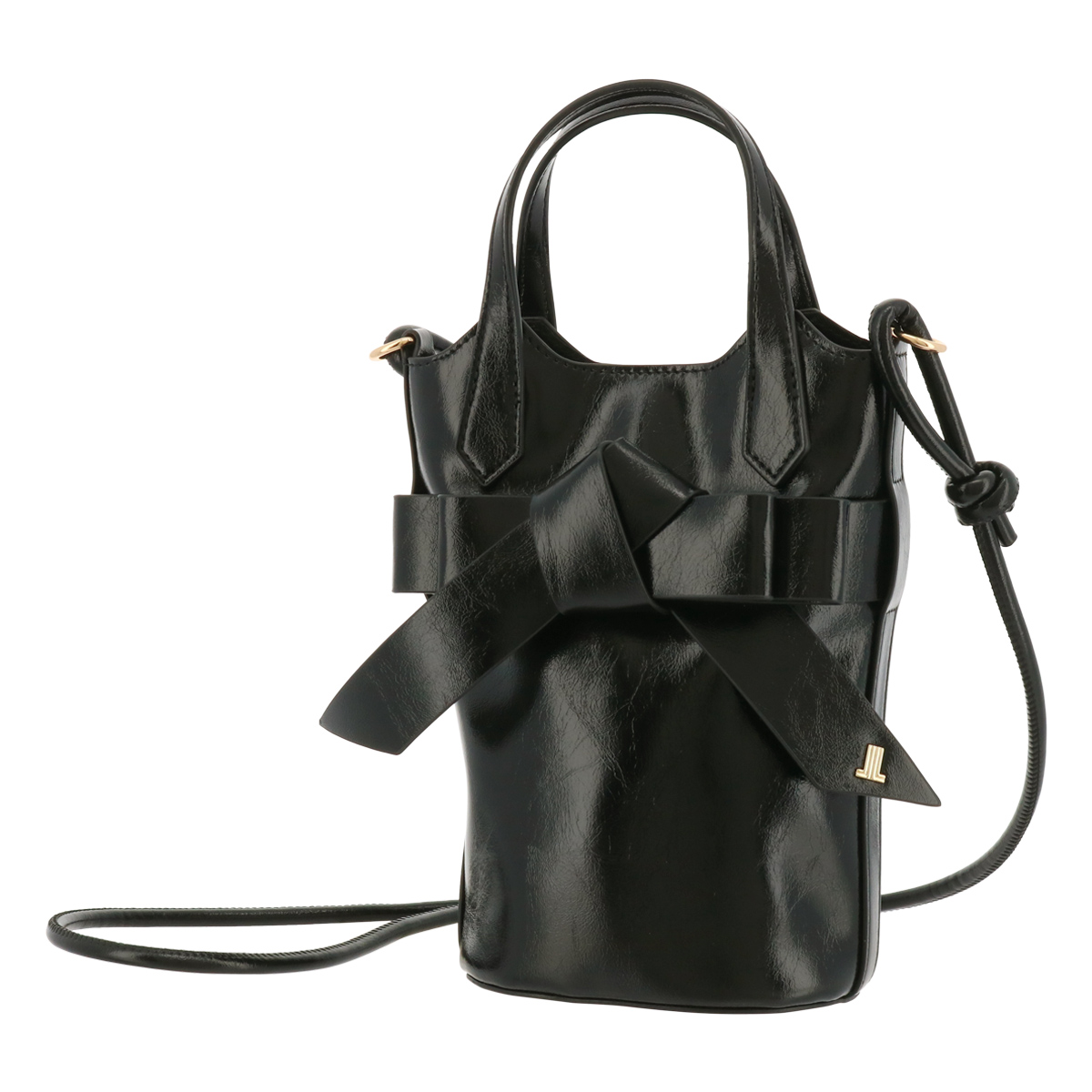 LANVIN 黒 レザー ショルダーバッグ 美品 LANVIN ランバン 黒 レザー ショルダーバッグ ゴールド