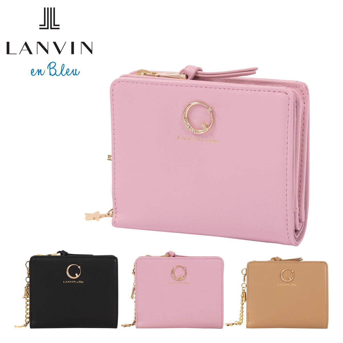 LANVIN en Bleu ランバンオンブルー 二つ折り財布 Lファスナー