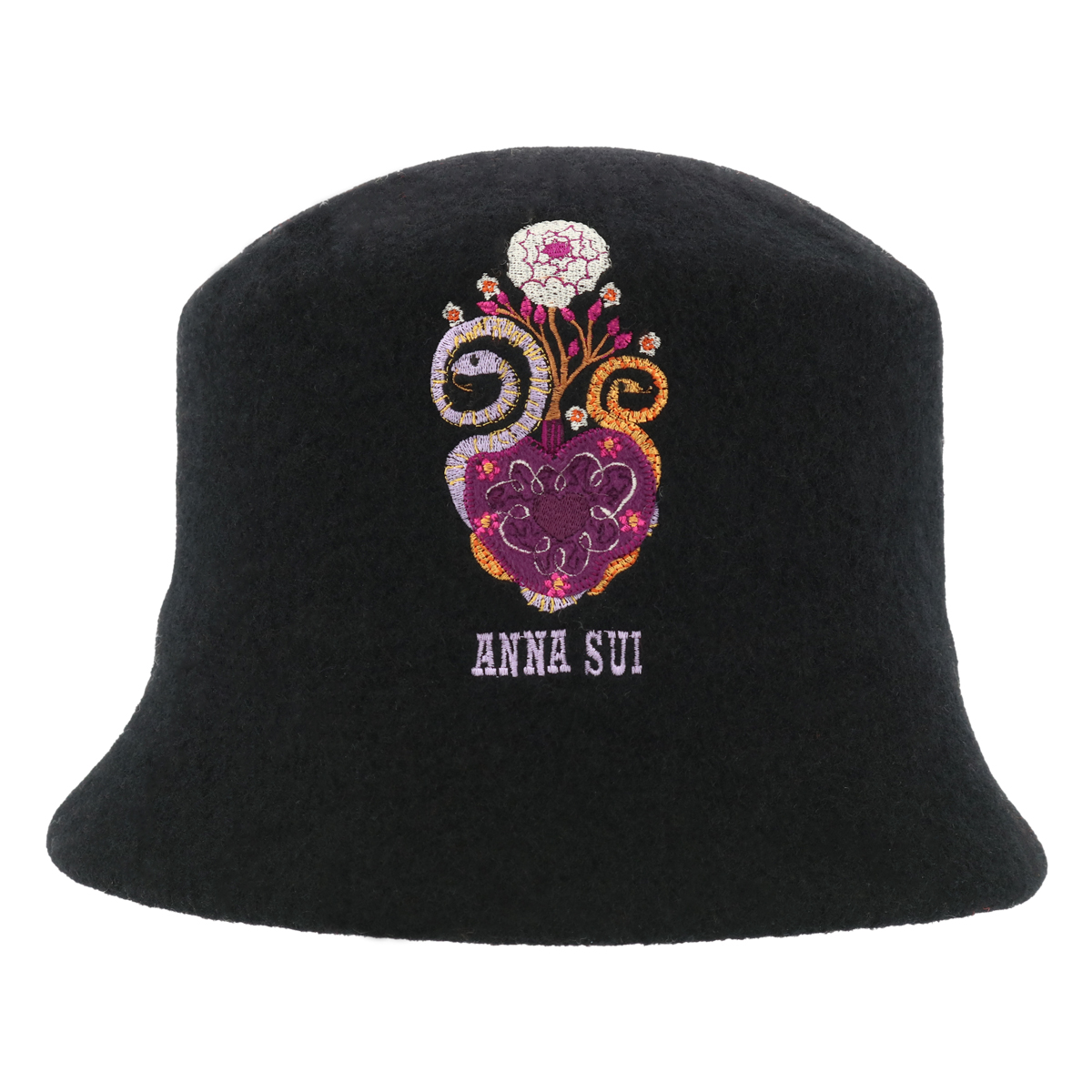 アナ スイ ハット クロッシェ チェック モチーフバスククロッシェ レディース 4AS 34376-01 日本製 ANNA SUI 帽子 アナスイ  サイズ調節可能 ブランド 女性