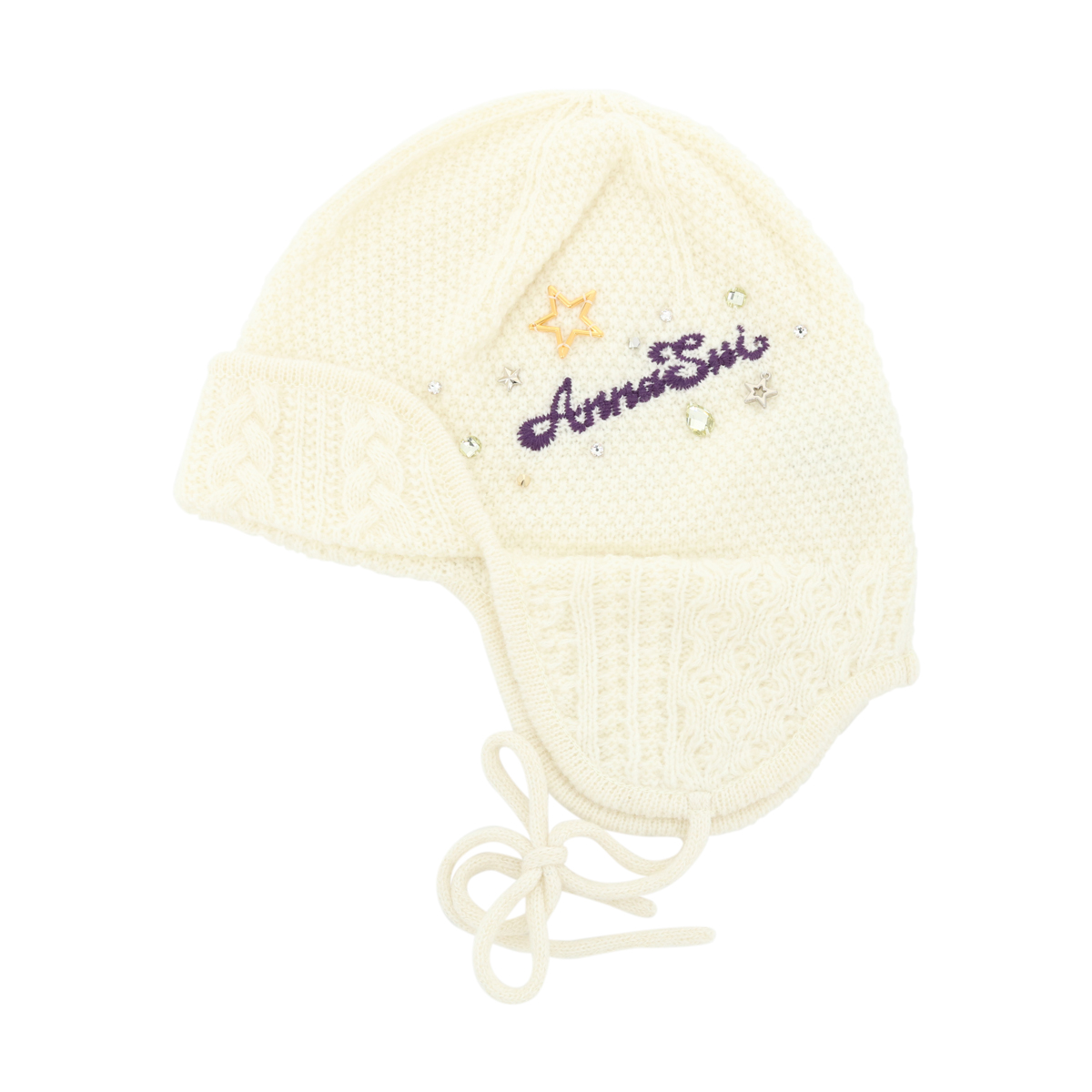 アナ スイ ニット帽 ニットキャップ アビエイターニットキャップ レディース 4AS 36378-00 日本製 ANNA SUI | 帽子 アナスイ  ブランド