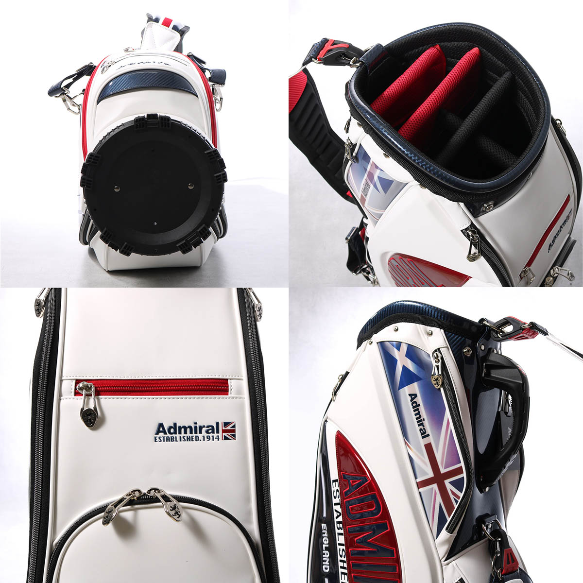 アドミラル ゴルフ キャディバッグ カート型 6分割 9.0型 46インチ 4.5kg メンズ ADMG2AC2 Admiral | キャディーバッグ ゴルフバッグ スポーツ - 0
