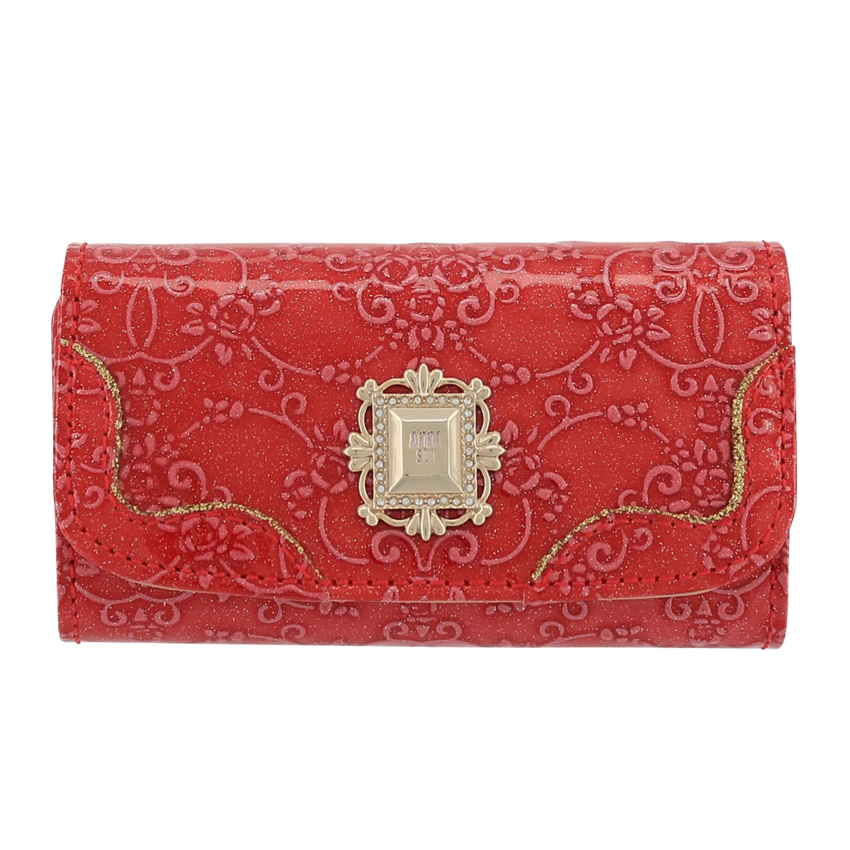 アナスイ キーケース ルーミー レディース 310494（新品番：316902） ANNA SUI 本革 レザー エナメル ラメ エンボス