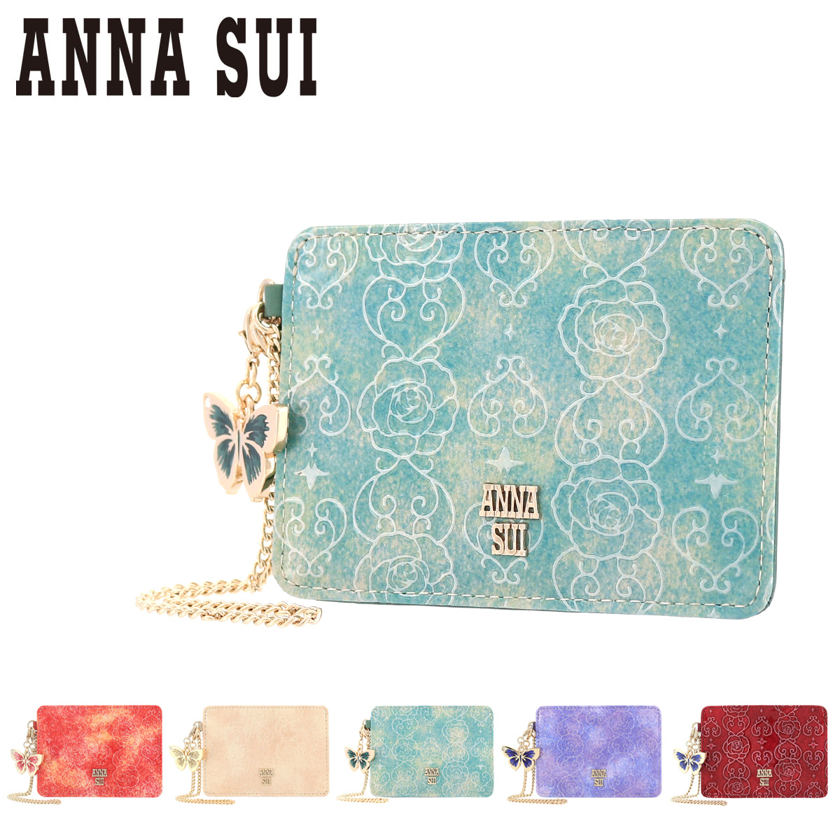 未使用♡ANNA SUI バラ柄 ケース　カードケース　キーホルダー 希少 ana-311633.jpg