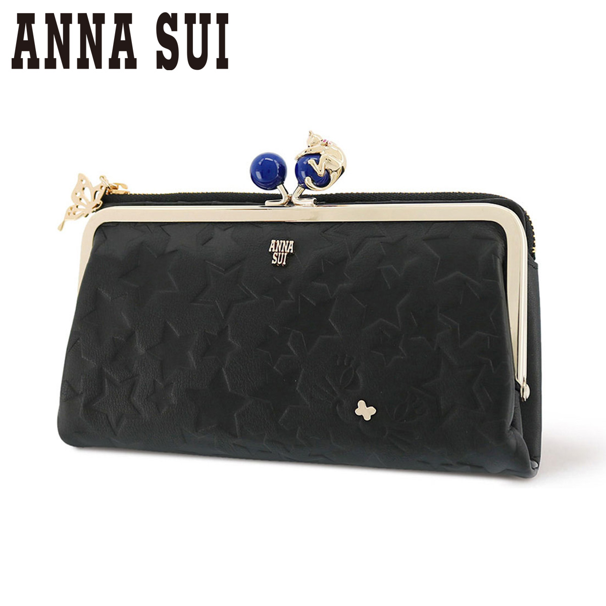 アナスイ 長財布 二つ折り 本革 猫 がま口 プレイングキャット レディース 316830 ANNA SUI レザー キャット ネコ 大容量 大きめ  ガマ口 : ana-313750 : サックスバーYahoo!店 - 通販 - Yahoo!ショッピング