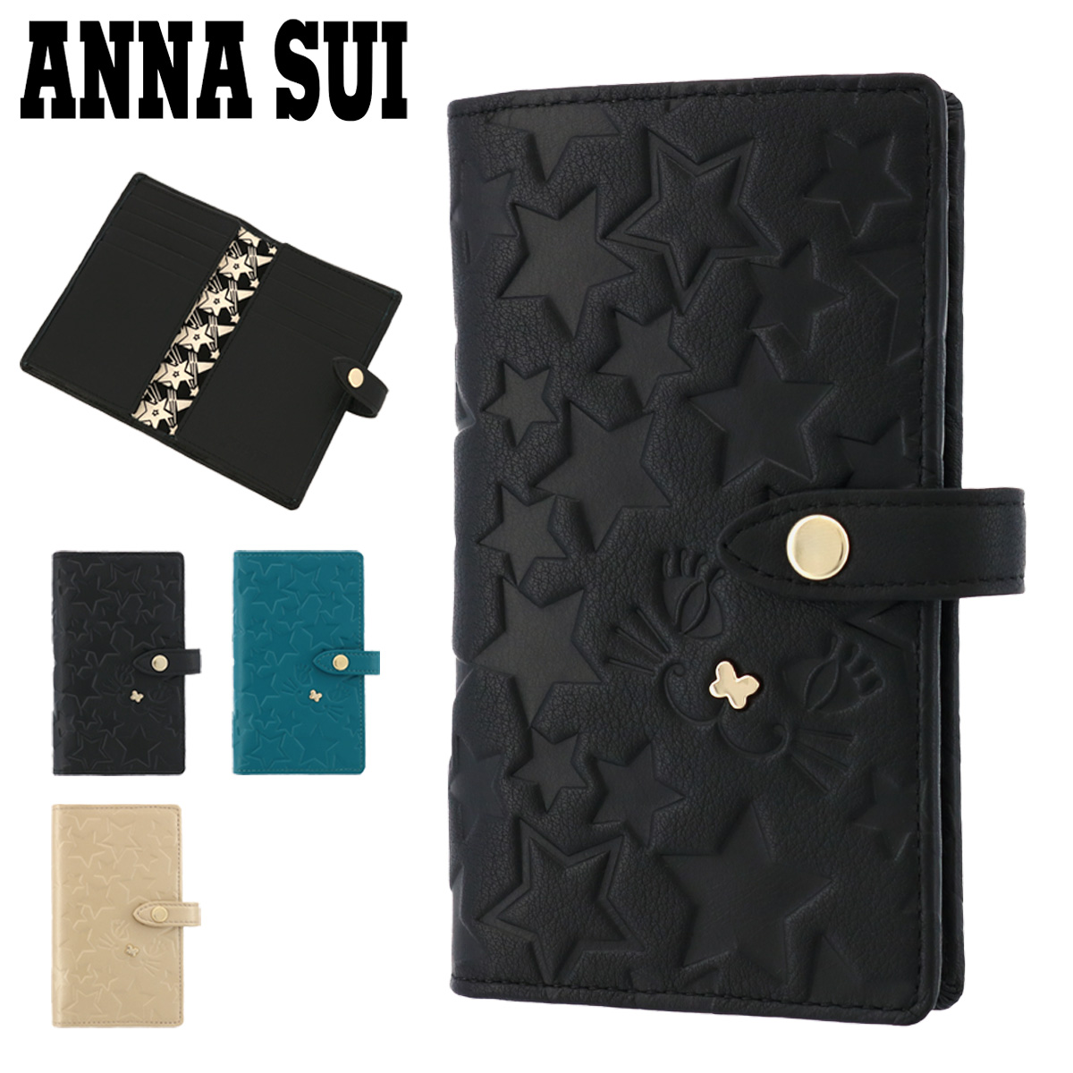 アナスイ カードケース レディース 本革 プレイングキャット 313756（新品番：316833） ANNA SUI コンパクト ブランド 猫 アナ  スイ