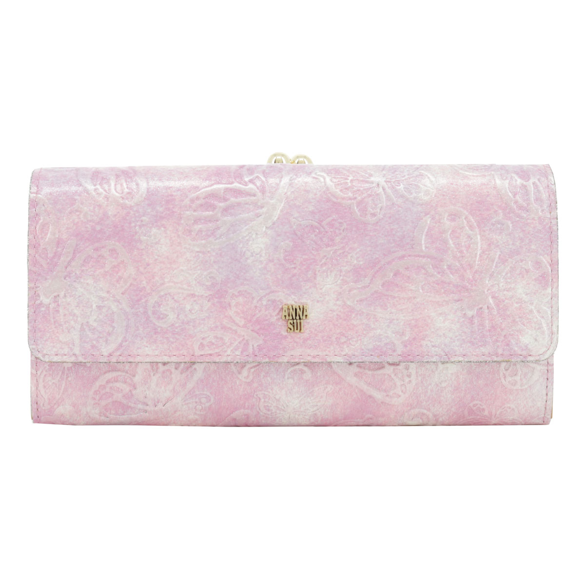 アナスイ 二つ折り財布 花柄 フラワー ANNA SUI 財布 総柄 ボルドー