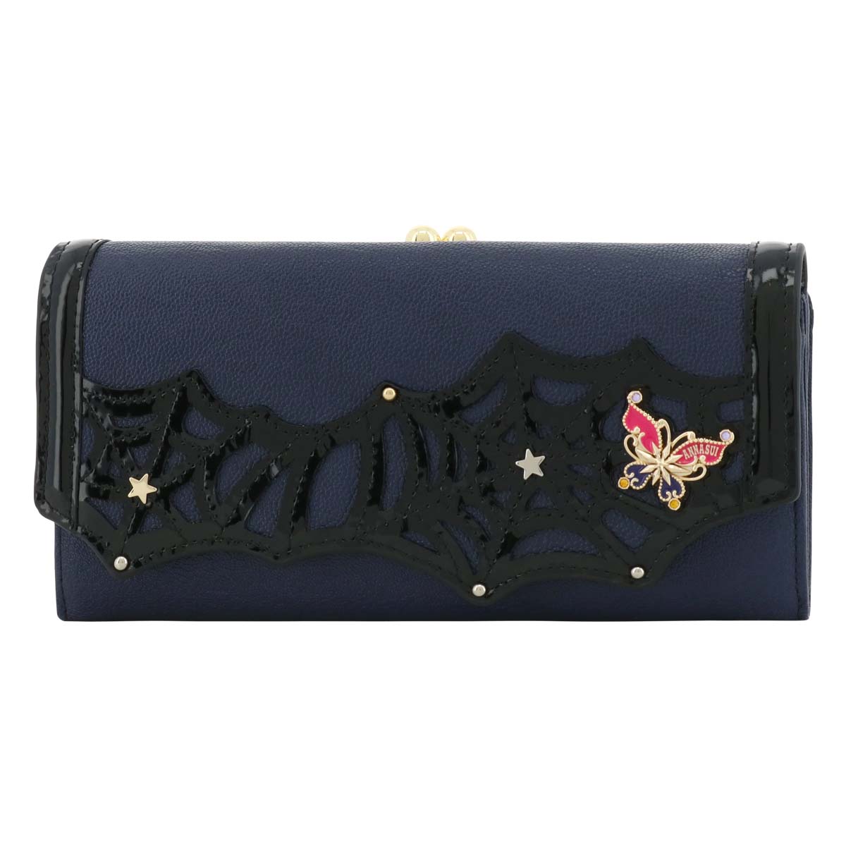 アナスイ 長財布 かぶせ がま口 本革 レディース ポワゾン 316550 ANNA SUI ゴシック ゴス ハロウィン 蜘蛛の巣 やぎ革 牛革  レザー : ana-316550 : サックスバーYahoo!店 - 通販 - Yahoo!ショッピング