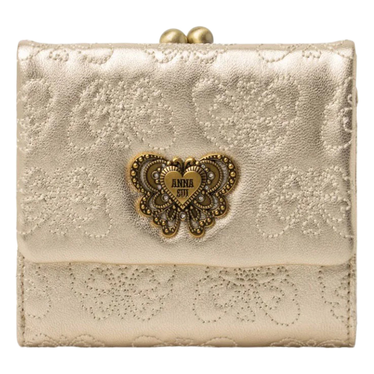 【新品】ニケ幸運財布アナスイ★ゴールドがま口折り財布ANNASUI ANNA SUI - 【新品】ニケ幸運財布アナスイ☆ゴールドがま口折り財布