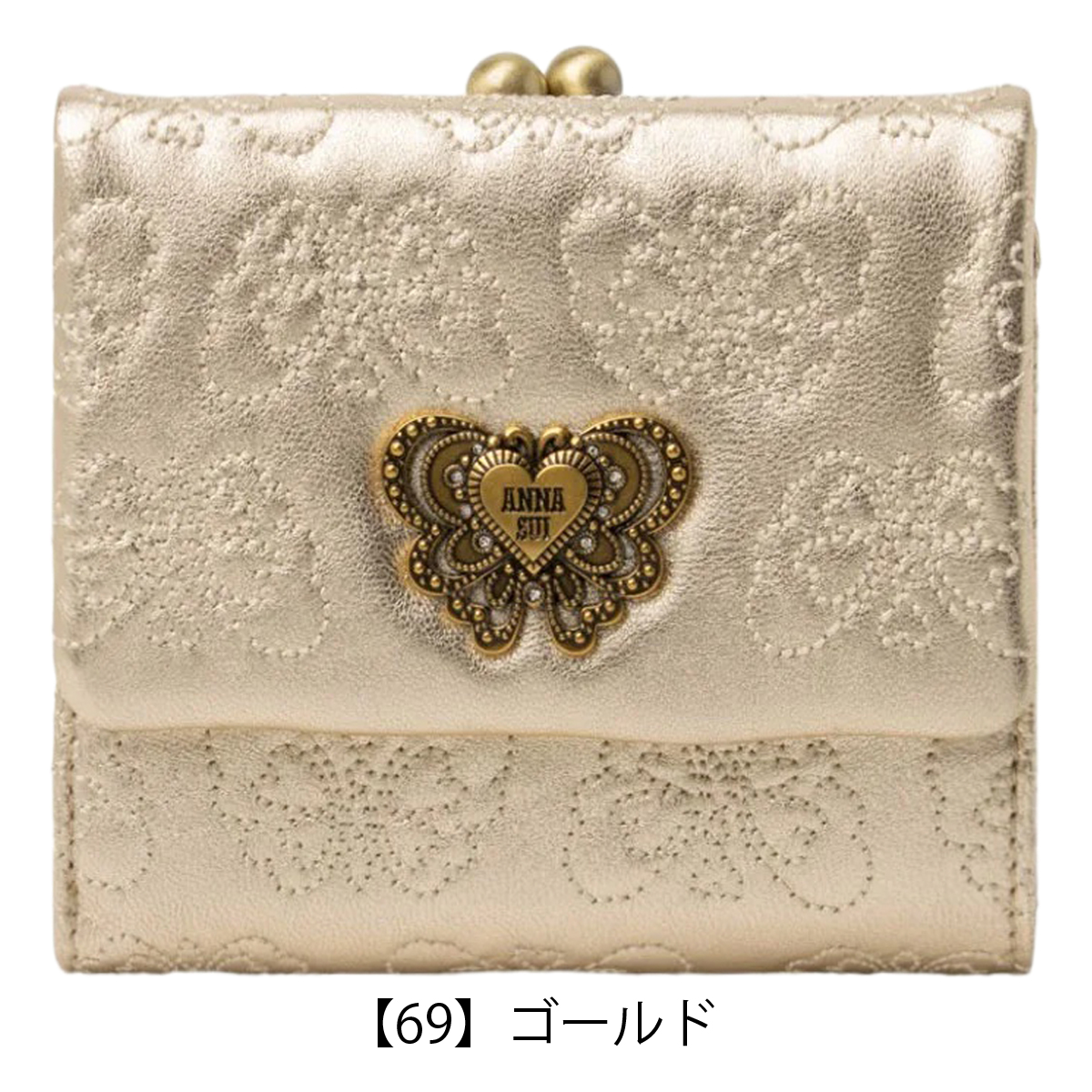 【新品】定価24200円★アナスイガマ口折り財布ディジー★ANNA SUI アナスイ 財布 二つ折り ANNA SUI がま口 二つ折り財布 レザー 本革