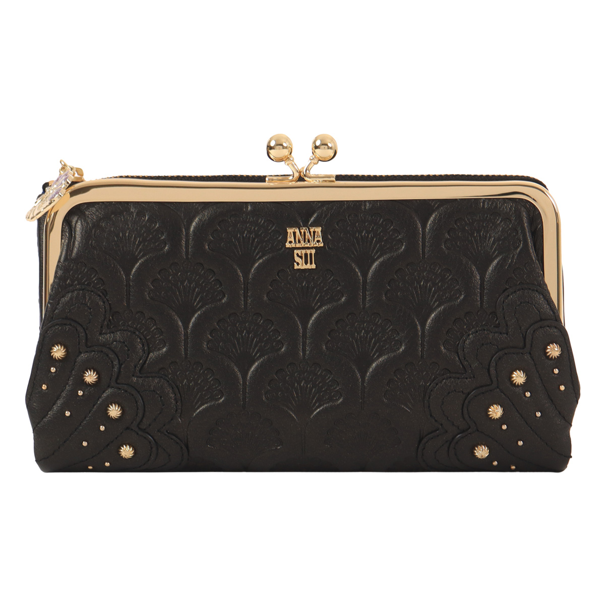 ANNA SUI アナスイ 長財布 がま口 ピーコック 本革 レディース