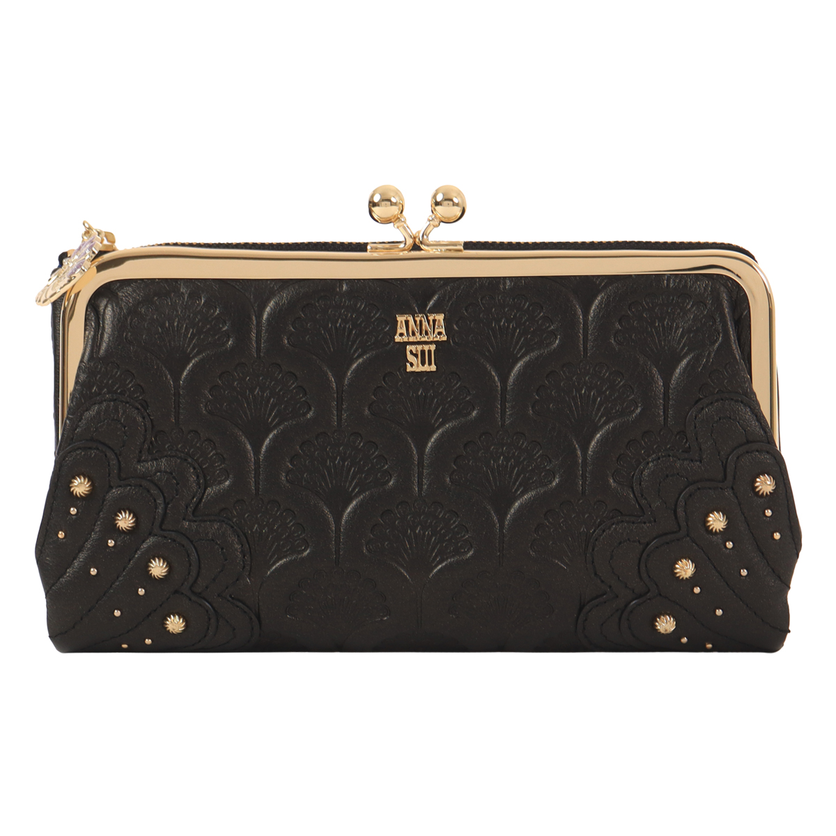ANNA SUI アナスイ 長財布 がま口 ピーコック 本革 レディース