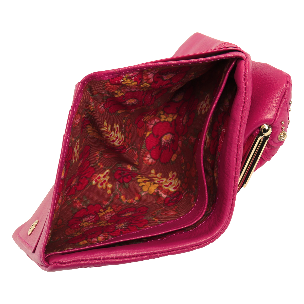 ✈ ANNA SUI アナスイ がま口 クロコ レザー 財布 パール ピンク 蝶