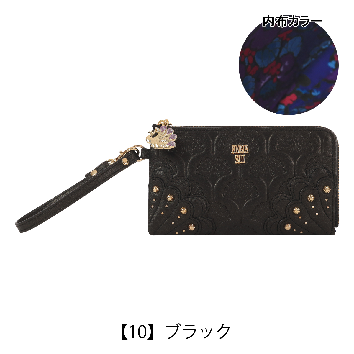 【未使用】ANNA SUI TITI コインケース バッグチャーム　ブラック アナスイ ANNA SUI TITIキーケース キー＆カードケース（マチ
