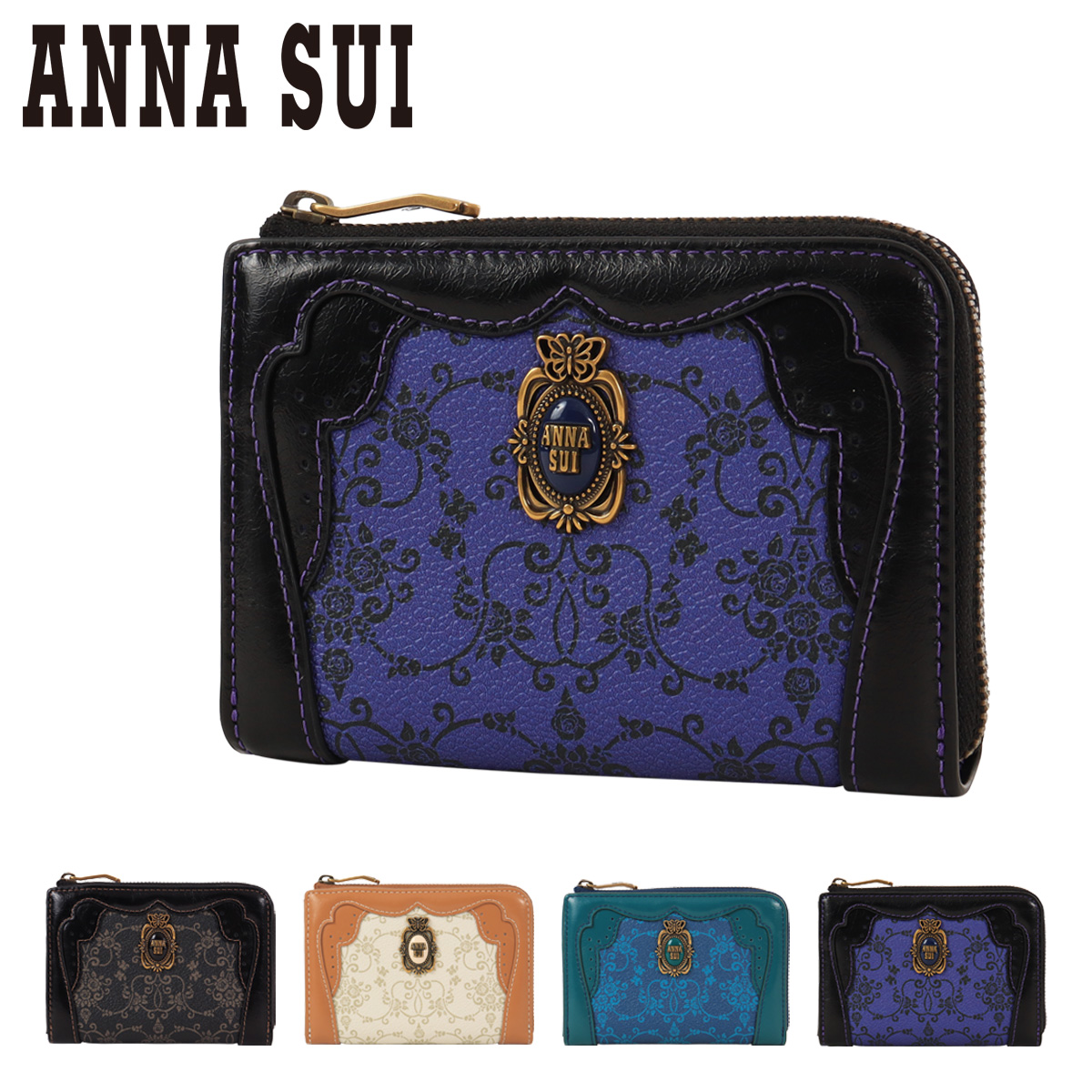 ANNA SUI アナスイ 財布 ミニ財布 L字ファスナー レディース
