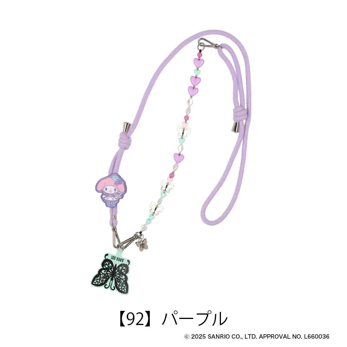 美品　ANNA SUI ✖️MY MELODY コラボ　携帯ストラップ ANNA SUI（アナスイ） マイメロディ スマホストラップ 318143 ANNA SUI