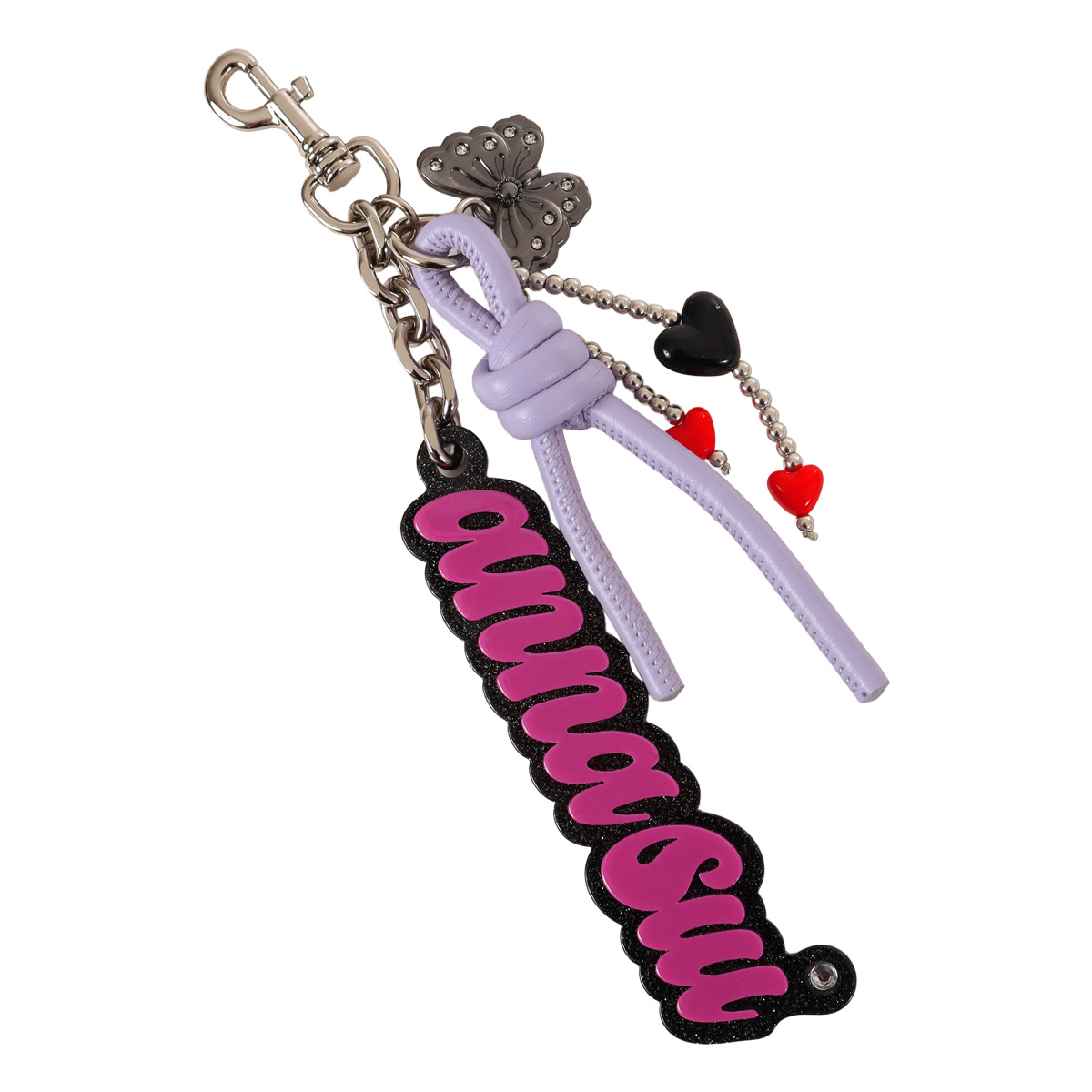 ANNA SUI（アナスイ） バッグチャーム ブランド ロゴ ハート 蝶 ロープ