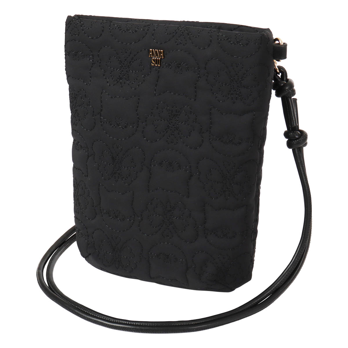 【美品】 アナスイ レザー ショルダーバッグ 肩掛け 黒 ANNA SUI（アナスイ） ショルダーバッグ バッグ ワンダー ショルダー