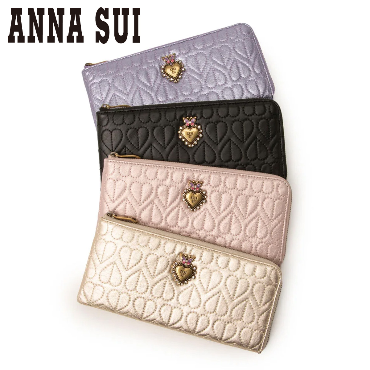 ANNA SUI（アナスイ） 長財布 L字ファスナー 本革 レディース