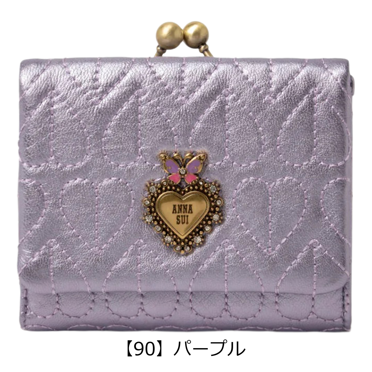 SUI（アナスイ） ANNA キルティング財布 ブルー SUI りり　ANNA 二つ折り財布 リーブル レディース がま口 小物