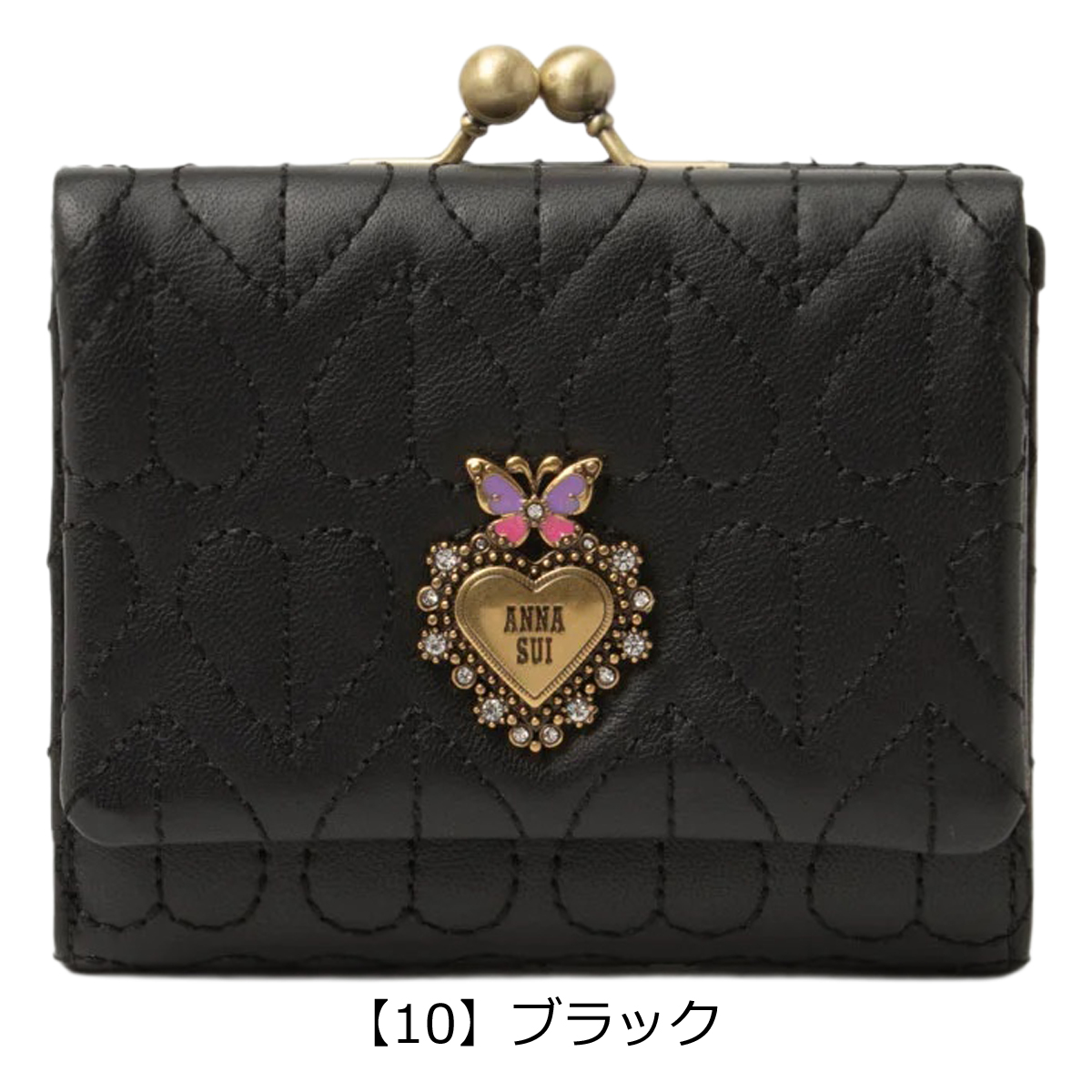 ANNA SUI（アナスイ） 二つ折り財布 ガマ口 本革 レディース