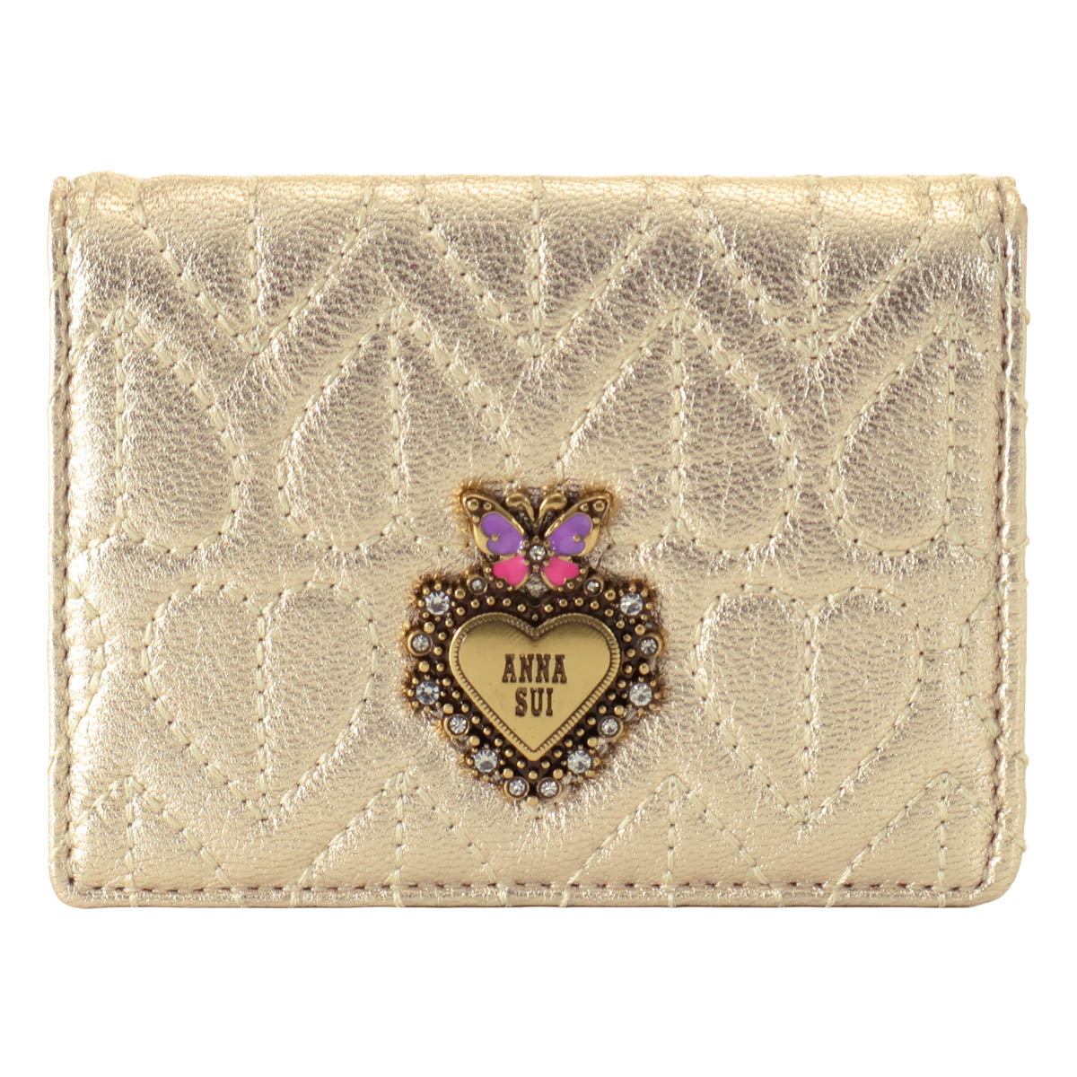 ANNA SUI（アナスイ） ミニ財布 小銭入れ カードケース BOX型 本革